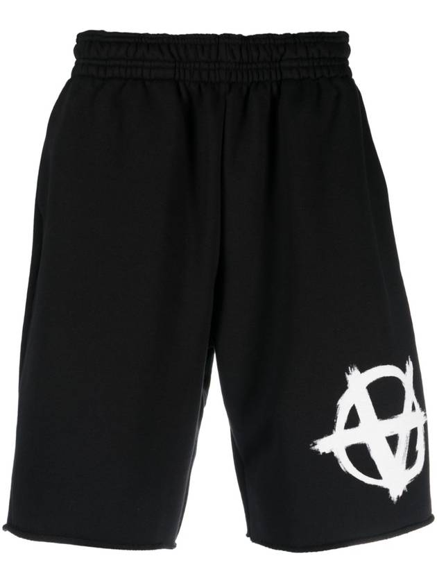 Logo Print Midi Shorts Black - VETEMENTS - BALAAN 3