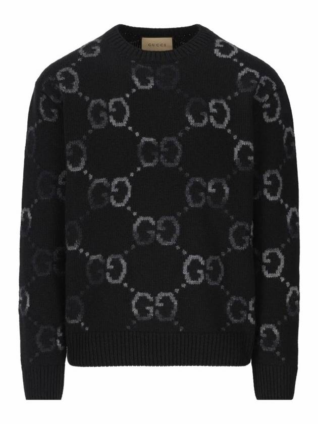 GG Intarsia Wool Knit Top Black - GUCCI - BALAAN 6