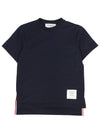 Logo Patch Lightweight Jersey Relaxed Fit Short Sleeve T-Shirt Navy - THOM BROWNE - BALAAN 2