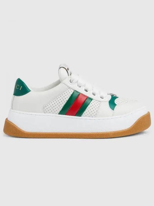 Women's Screener Web Low Top Sneakers White - GUCCI - BALAAN 2