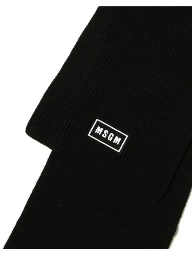 Kids Logo Patch Scarf Black MS027744 110 - MSGM - BALAAN 3