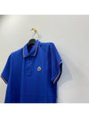 Men's Logo Three Stripes Point Short Sleeve Polo Shirt Blue - MONCLER - BALAAN 7