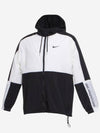 NSW Woven Hooded Jacket Black White Asia FD0947 010 - NIKE - BALAAN 1