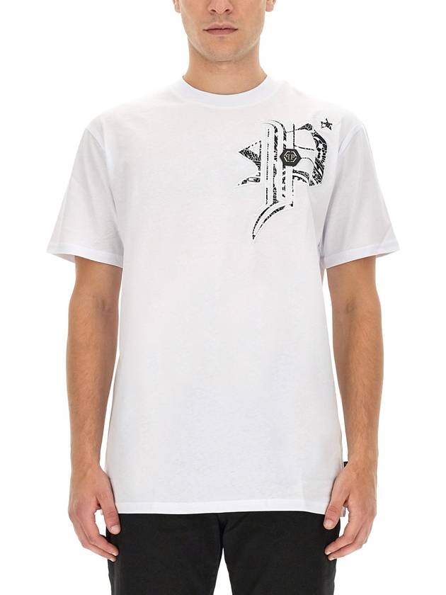 short sleeve t-shirt MTK6398 PJY002N01 WHITE - PHILIPP PLEIN - BALAAN 2