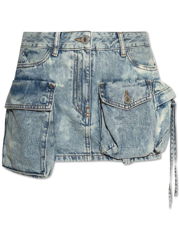 The Attico Short Denim Skirt In ‘cargo’ Style, Women's, Light Blue - THE ATTICO - BALAAN 1