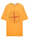 Stitches Three Embroidery Short Sleeve T-Shirt Orange - STONE ISLAND - BALAAN 1