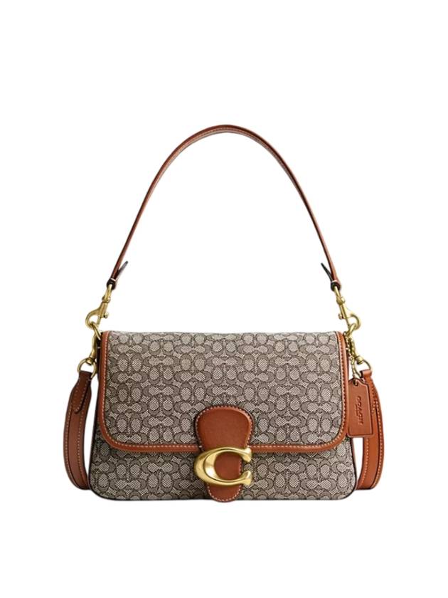 Soft Tabby Micro Signature Jacquard Shoulder Bag Brown - COACH - BALAAN 1