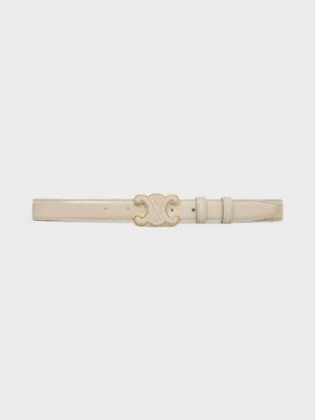 Medium Cuir Triomphe Belt Taurillon Leather Light Stone - CELINE - BALAAN 2