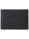 Chase Engraved Logo Money Clip Leather Card Wallet Black - BURBERRY - BALAAN 1