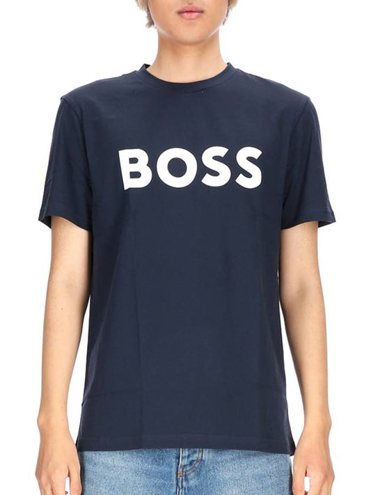 Logo Short Sleeve T-Shirt Navy - HUGO BOSS - BALAAN 2