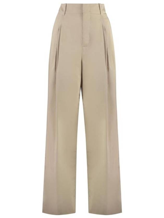 Cotton Silk Wide Leg Slacks Beige - BOTTEGA VENETA - BALAAN 2