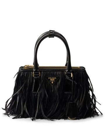 Galleria Feather Mini Bag Black - PRADA - BALAAN 1