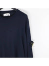 Logo Patch Round Neck Knit Top Navy - STONE ISLAND - BALAAN 3