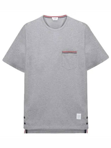 RWB Pocket Trimmed Medium Weight Jersey Cotton Short Sleeve T Shirt Men s - THOM BROWNE - BALAAN 1