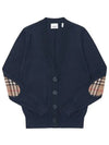 Check Patch Wool Cardigans Navy - BURBERRY - BALAAN 3