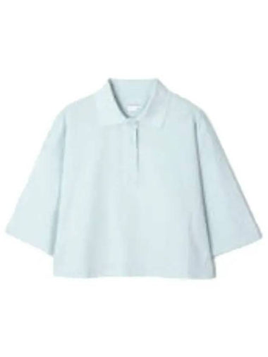 Cropped cotton piqu polo shirt - BOTTEGA VENETA - BALAAN 1