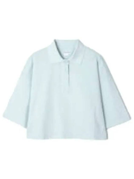 Cropped Cotton Pique Polo Shirt Women s Collar - BOTTEGA VENETA - BALAAN 1