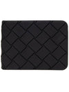 Intrecciato Rubber Half Wallet Black - BOTTEGA VENETA - BALAAN 1