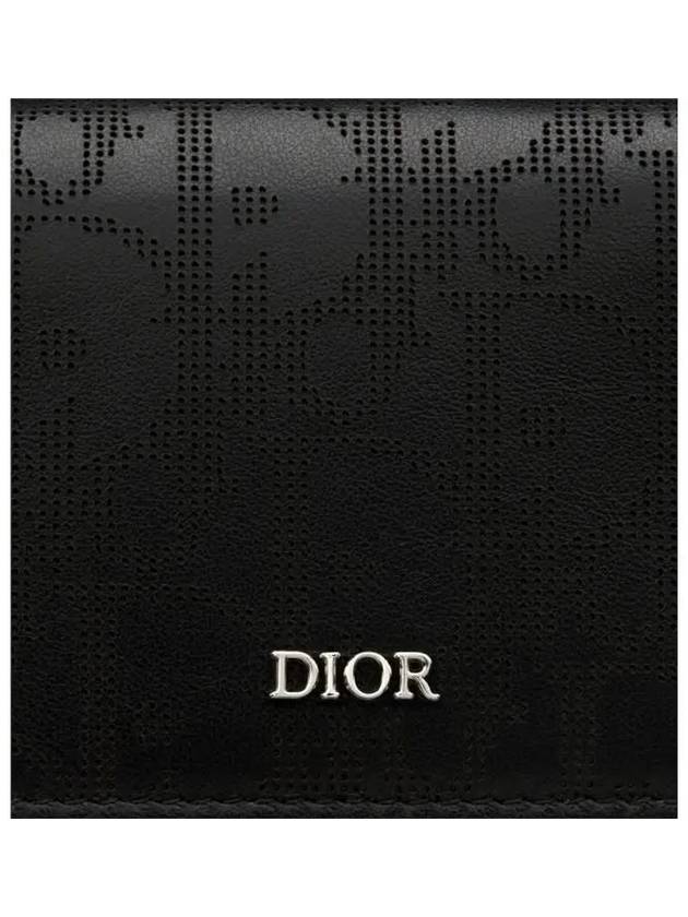 Oblique Punching Business Card Wallet Black - DIOR - BALAAN 6