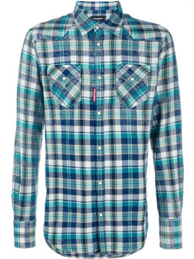 Bleached Check Western Shirt - DSQUARED2 - BALAAN 1