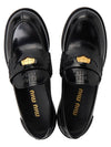 Brushed Leather Penny Loafers Black - MIU MIU - BALAAN 3