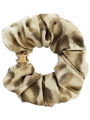 Scrunch Leopard Silk Gold Finish Brass Beige Gold - CELINE - BALAAN 1