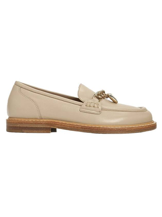 Ninna Chain Leather Loafers Beige - CHLOE - BALAAN.