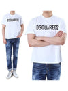 Logo Print Short Sleeve T Shirt White - DSQUARED2 - BALAAN 3