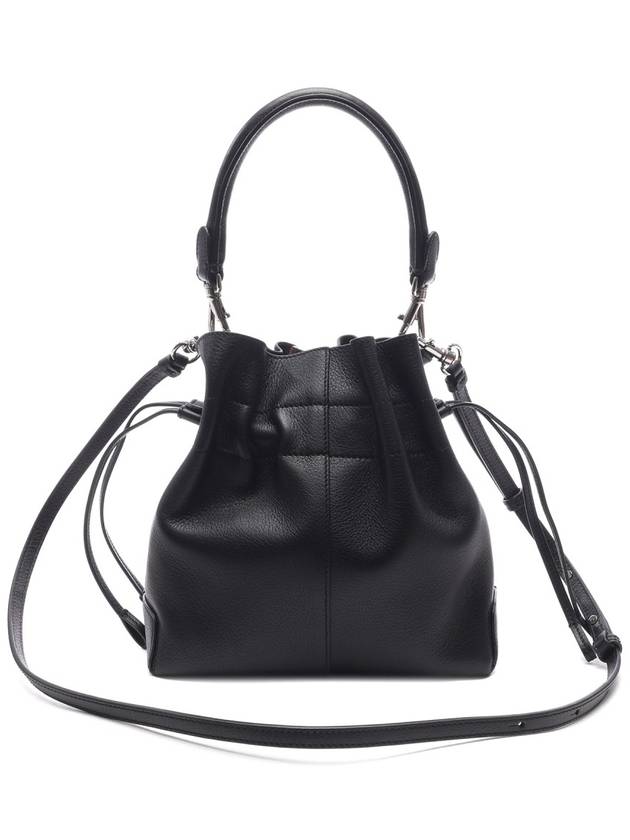 Di Mini Drawstring Leather Bucket Bag Black - TOD'S - BALAAN 5