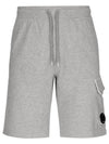 Lens Wappen Fleece Cargo Training Shorts Grey - CP COMPANY - BALAAN.