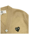 Play Men's Black Wappen Cardigan Beige - COMME DES GARCONS - BALAAN 5