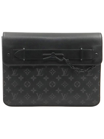 Monogram Eclipse Canvas Pochette Steamer Clutch - LOUIS VUITTON - BALAAN 1