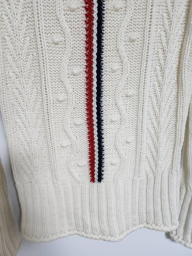 40 Aran Cable Women s Neck Polar Knit FKA222A 00014 - THOM BROWNE - BALAAN 3