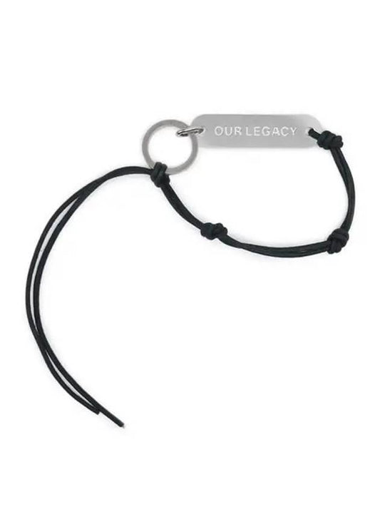 Men's Ladon Key Ring Black knotted leather cord key ring with logo tag Ladon key ring Nero - OUR LEGACY - BALAAN 2