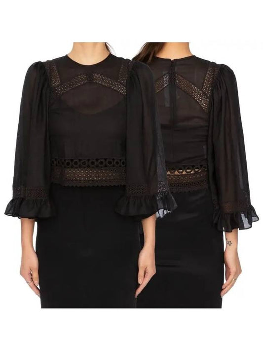 McCue Lace Blouse Black - ALEXANDER MCQUEEN - BALAAN 1