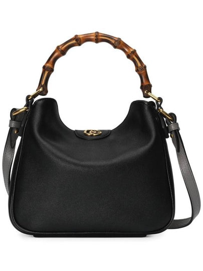 Diana Small Leather Tote Shoulder Bag Black - GUCCI - BALAAN 2