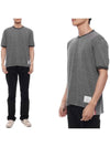 Ringer Wool Jersey Short Sleeve T-Shirt Grey - THOM BROWNE - BALAAN 3