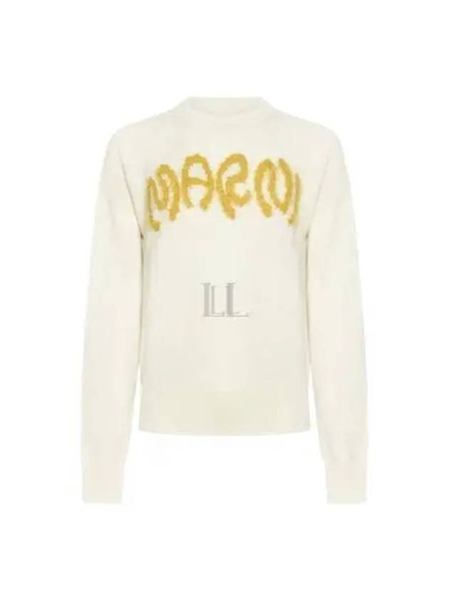 Roundneck Logo Knit Top Stone White - MARNI - BALAAN 2