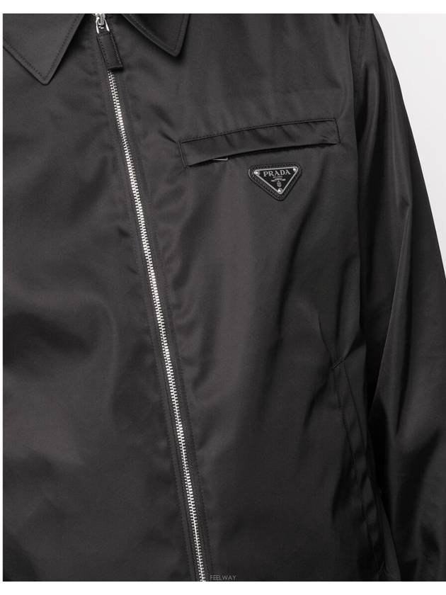 Re-Nylon Zip Up Gabardine Blouson Jacket Black - PRADA - BALAAN 4