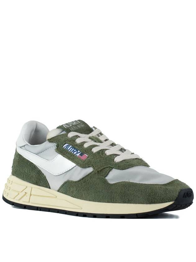 Autry Green And White Suede And Nylon Reelwind Low Sneakers - AUTRY - BALAAN 3