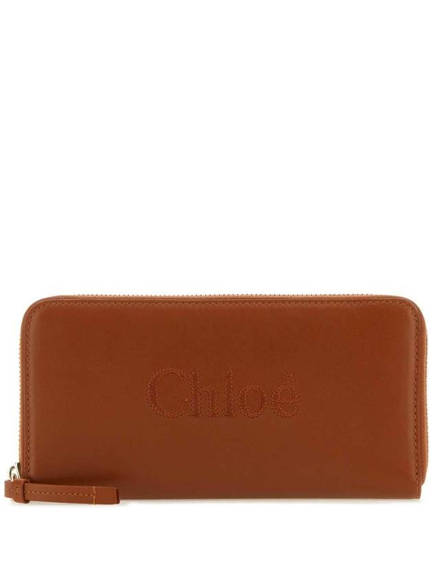 Logo Zipper Around Long Wallet Brown - CHLOE - BALAAN 1