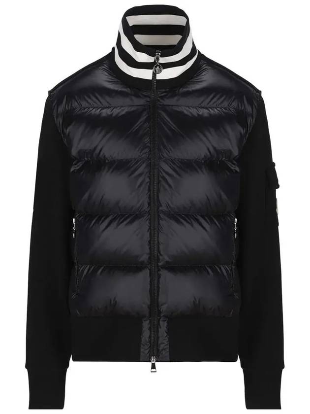 Padded Cotton Cardigan Black - MONCLER - BALAAN 3