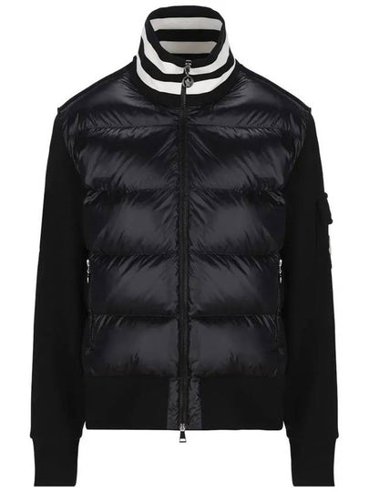 Padded Cotton Cardigan Black - MONCLER - BALAAN 2