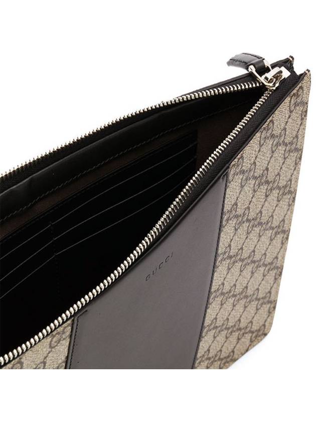 GG Eden Supreme Canvas Clutch Bag Black Beige - GUCCI - BALAAN 3