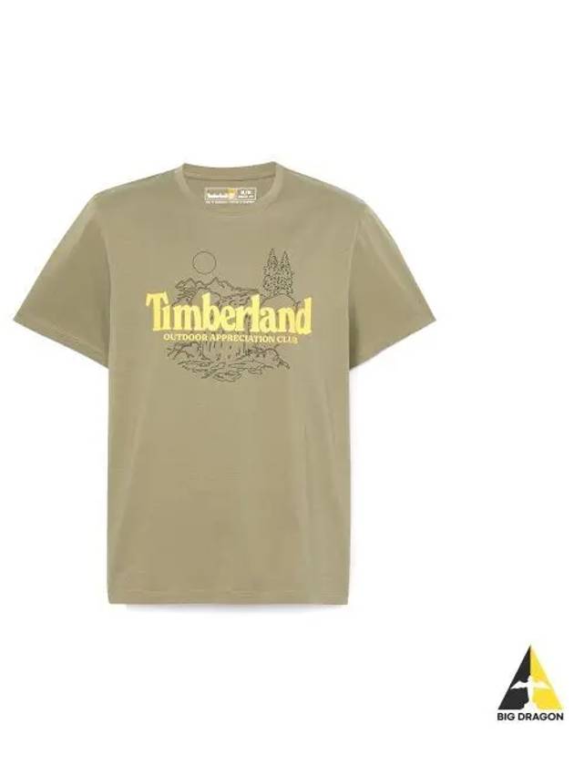 Men s natural logo graphic short sleeve t shirt khaki TB0A43455901 - TIMBERLAND - BALAAN 1