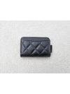 Classic Zipped Coin Purse Grained Calfskin Silver Black - CHANEL - BALAAN 3