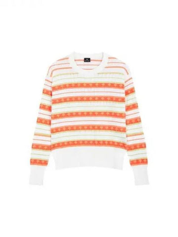 PS Women s Striped Pattern Sweater Orange 270557 - PAUL SMITH - BALAAN 1