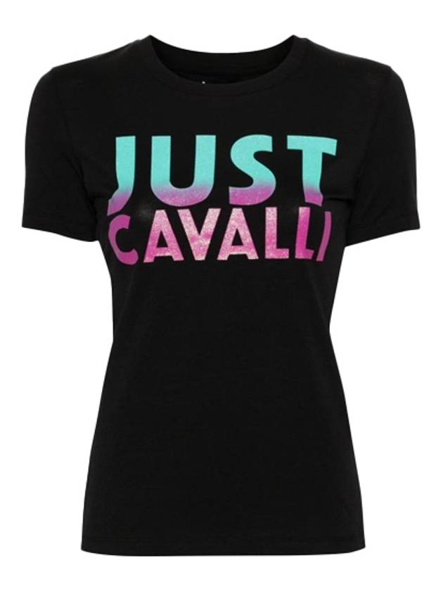 Just Cavalli Women s Big Logo Short Sleeve T Shirt 76PAHE12CJ112 899 BPG - JUST CAVALLI - BALAAN 1