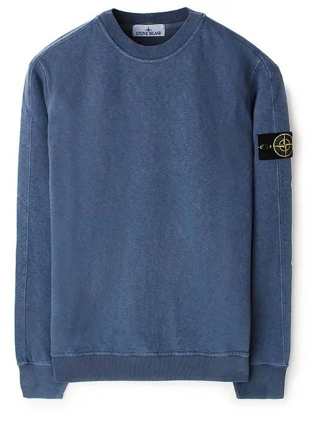 Logo Patch Crew Neck Sweatshirt Navy - STONE ISLAND - BALAAN 2