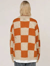 argyle checker V-neck knit beige - UNALLOYED - BALAAN 4